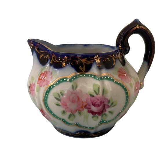 Other - Antique Floral Miniature Creamer Pitcher With Gold Accents